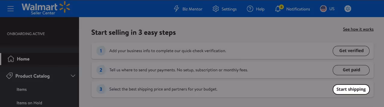Start selling on Walmart in 3 steps - 3 Start shipping