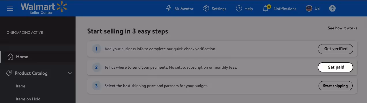 Start selling on Walmart in 3 steps - 2 Get paid