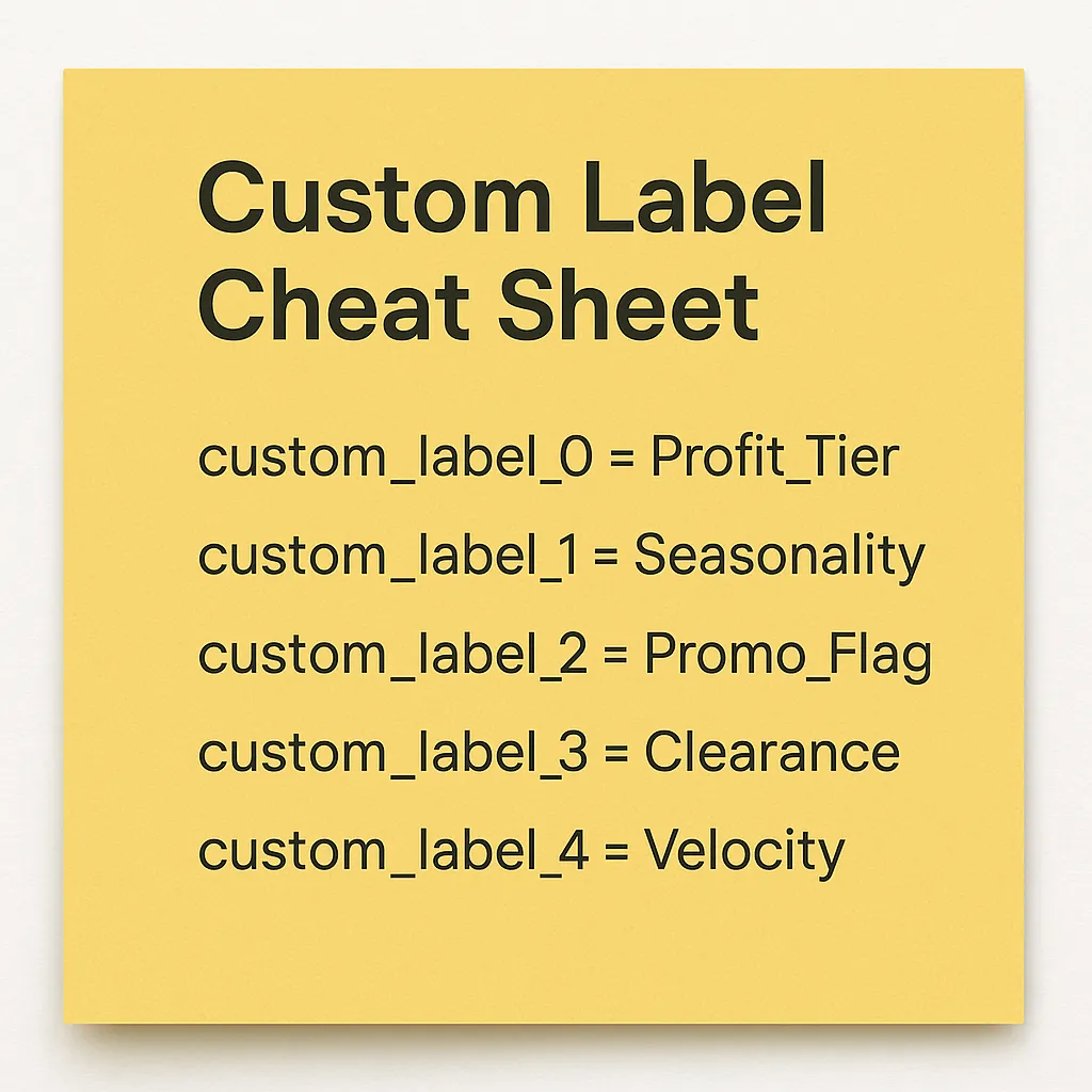 Custom labels turn raw product data into campaign signals for profit, promos, and seasonality