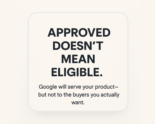 Approval in Google Merchant Center doesn’t guarantee high-quality traffic or conversions.