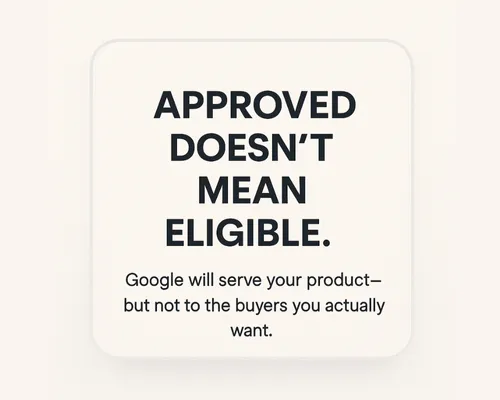 Approval in Google Merchant Center doesn’t guarantee high-quality traffic or conversions.