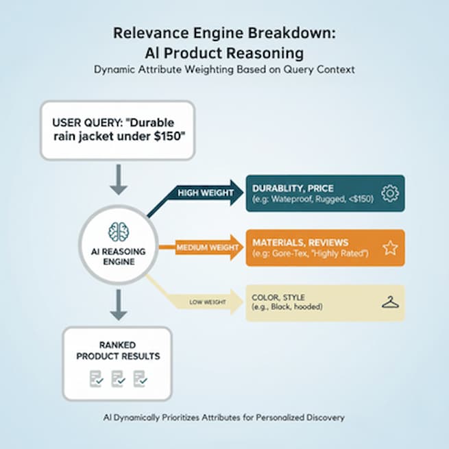 ChatGPT’s AI reasoning engine: How attribute weight shifts based on query context.