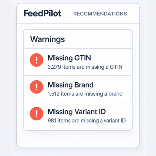 Common feed errors like missing GTINs and variant IDs hurt visibility during peak.
