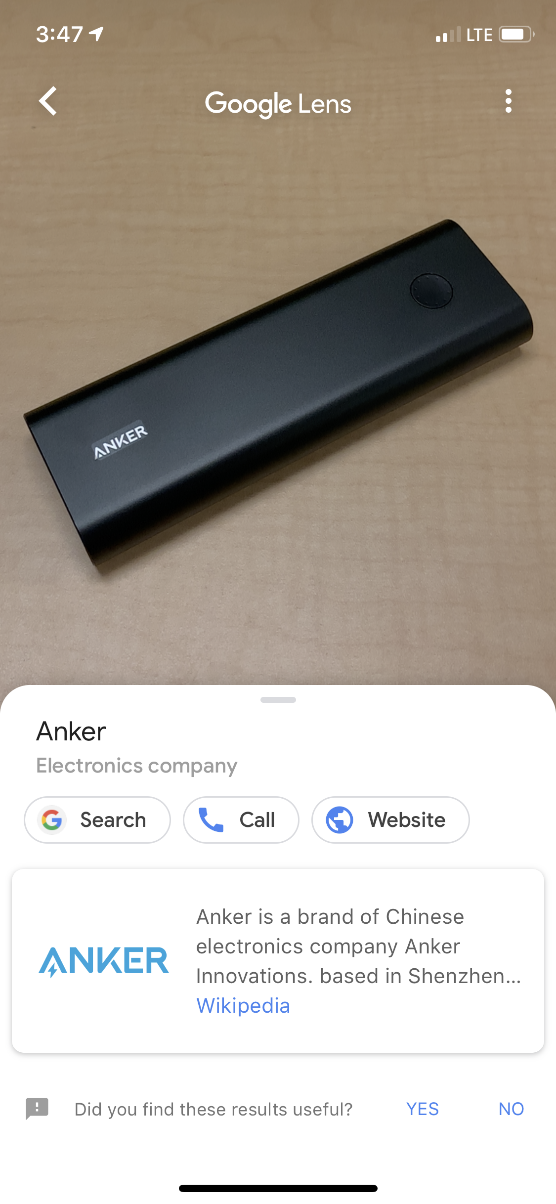 google lens example