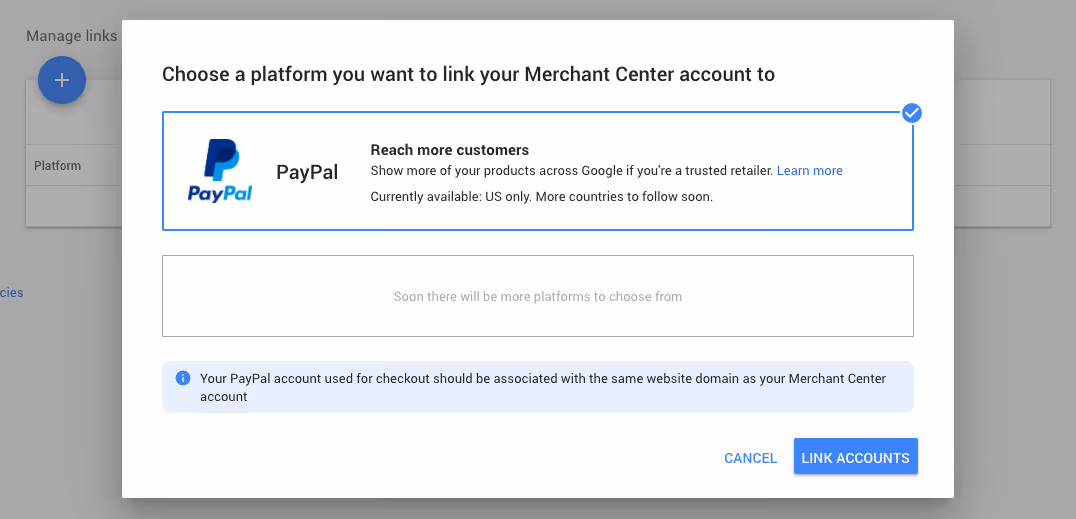 Enhanced listings for surfaces across google paypal integration merchant center