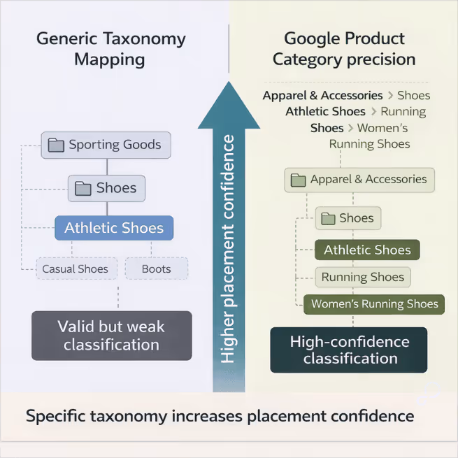 Taxonomy Precision Affects Auction Placement