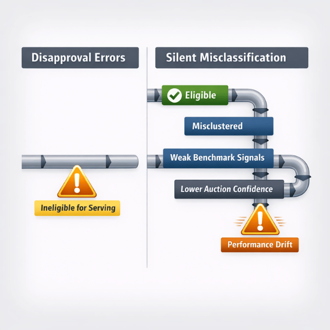 Silent Misclassification vs Disapproval (Core Mental Model Graphic)