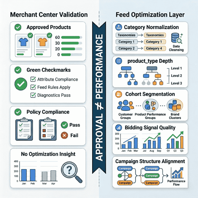 Merchant Center vs Feed Layer Responsibility Map