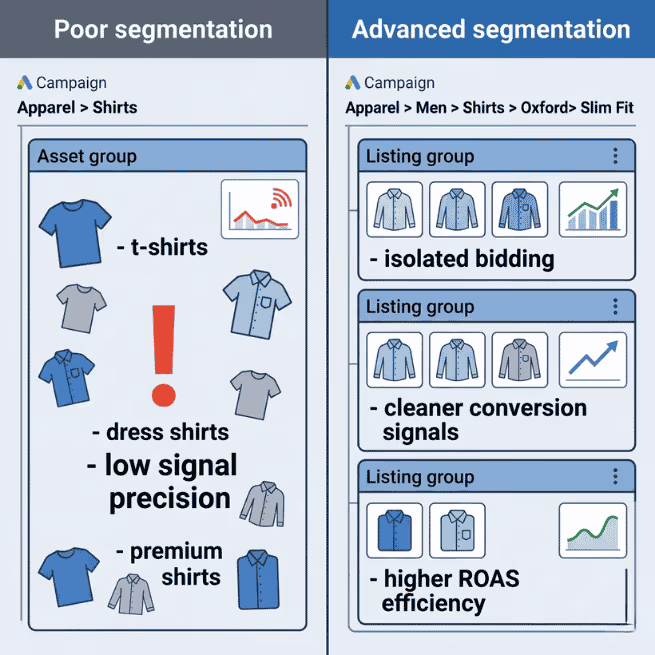PMax Listing Group Segmentation Mockup