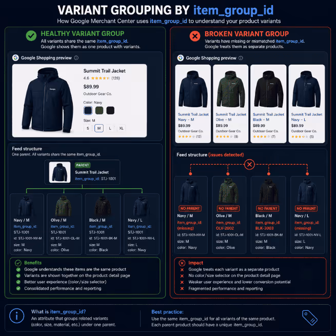 ariant Grouping: Healthy vs Broken