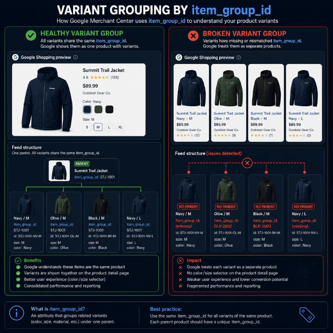 ariant Grouping: Healthy vs Broken