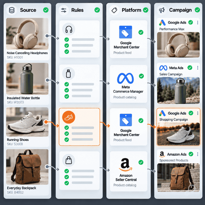 Product Feed Rules to Campaign Routing