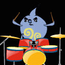 Animation of a Droplet playing drums