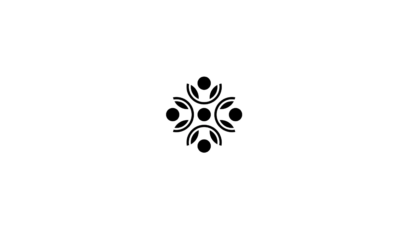 The Nilu Kamiss logo: four circles around a yellow center, joined by arcs.