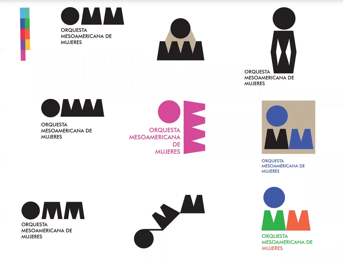 Nine logo routes shown to the OMM team in the first round.