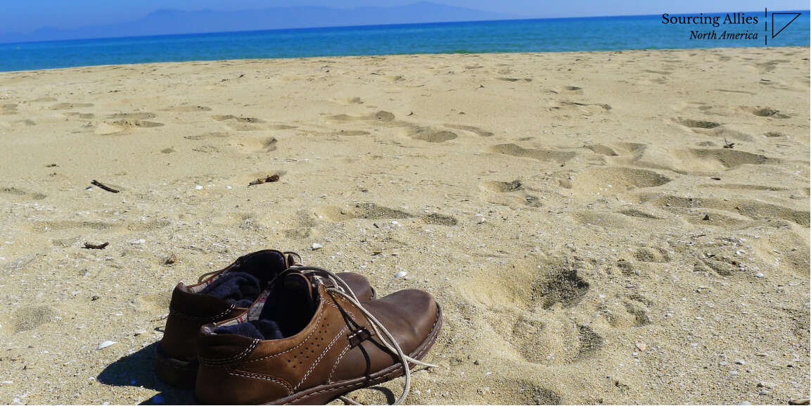 Sourcing from China- Shoes on the beach