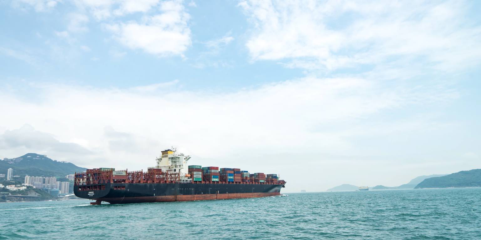Importing from China - Container freight vessel