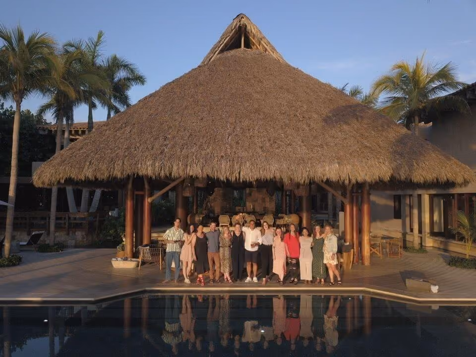 Group of people at a villa in Punta Mita, Mexico for a company retreat