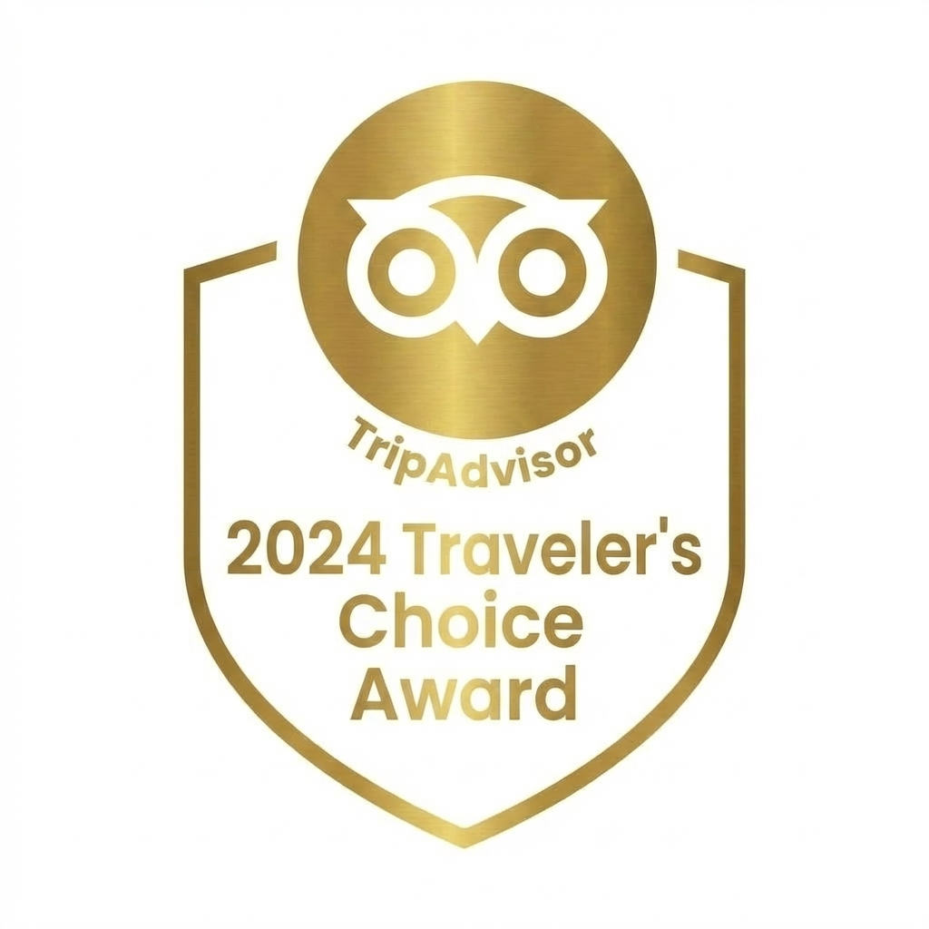 A green logo for TripAdvisor.