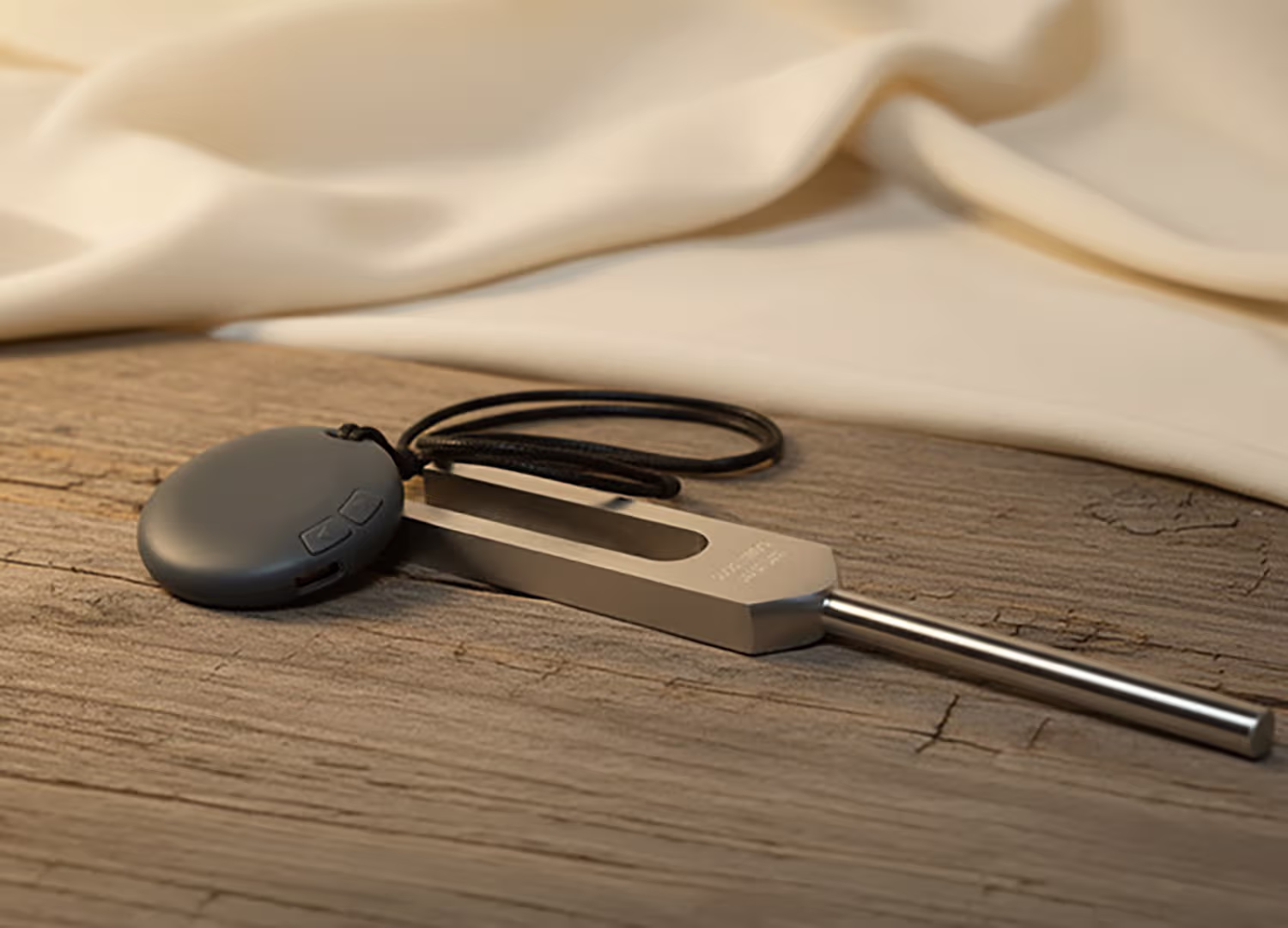 Focus Wave and a Tuning Fork on a wooden table