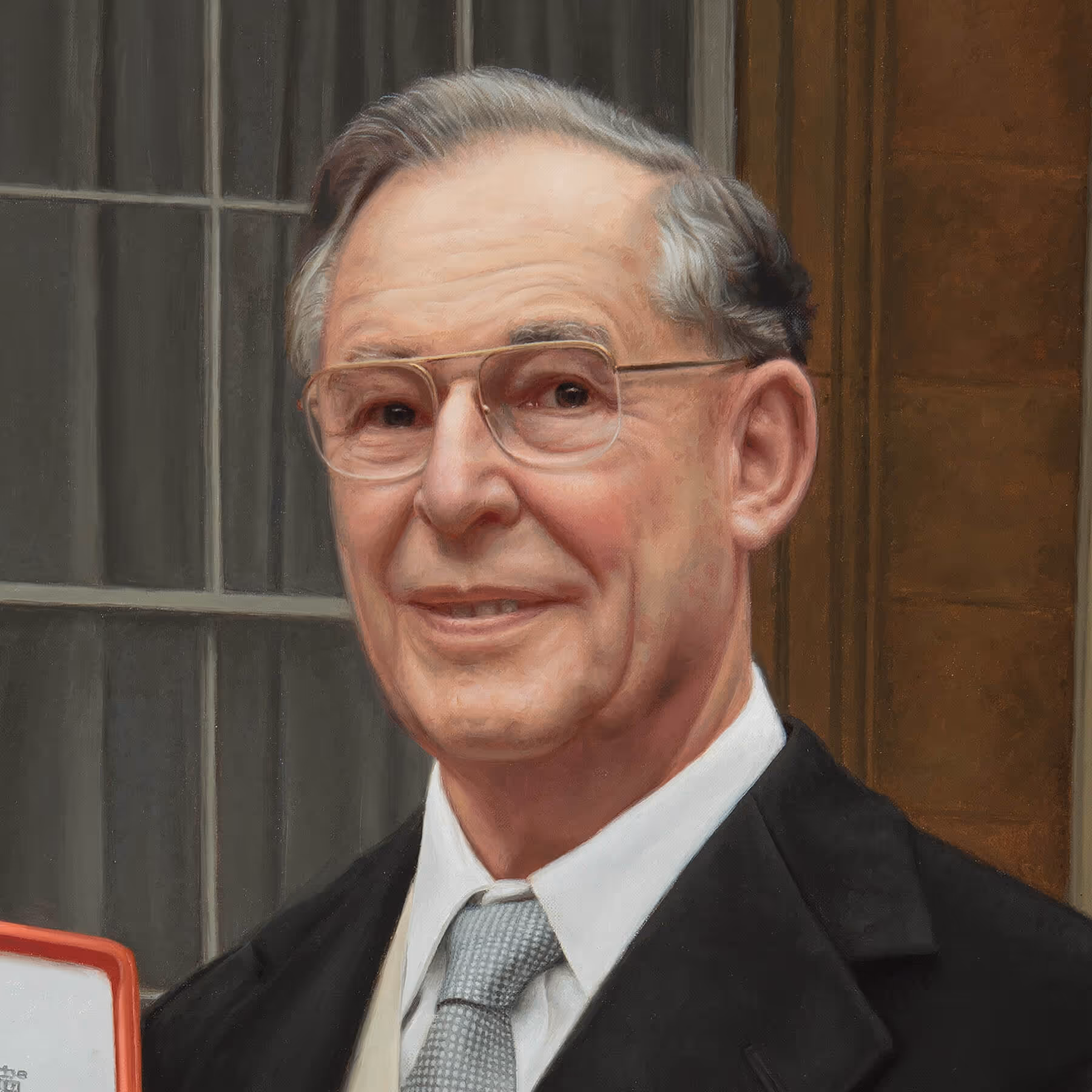 Portrait detail of Sir Humphrey Cripps showing facial features, expression, and formal attire.