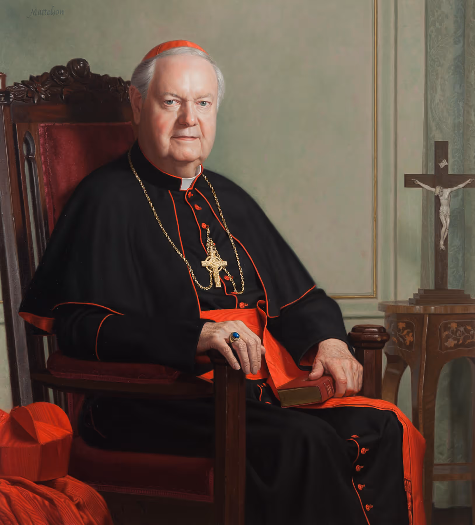 Official oil portrait of Edward Cardinal Egan, Archbishop of New York, by Marvin Mattelson.