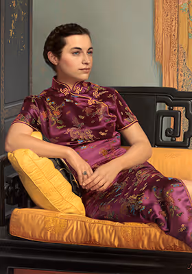 Oil portrait of Sylvia Fishbach at seventeen by Marvin Mattelson.