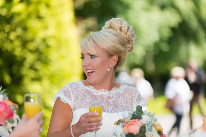 Glen Yr Afon wedding bride laughing