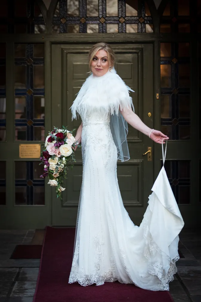 Glen Yr Afon wedding bride in archway