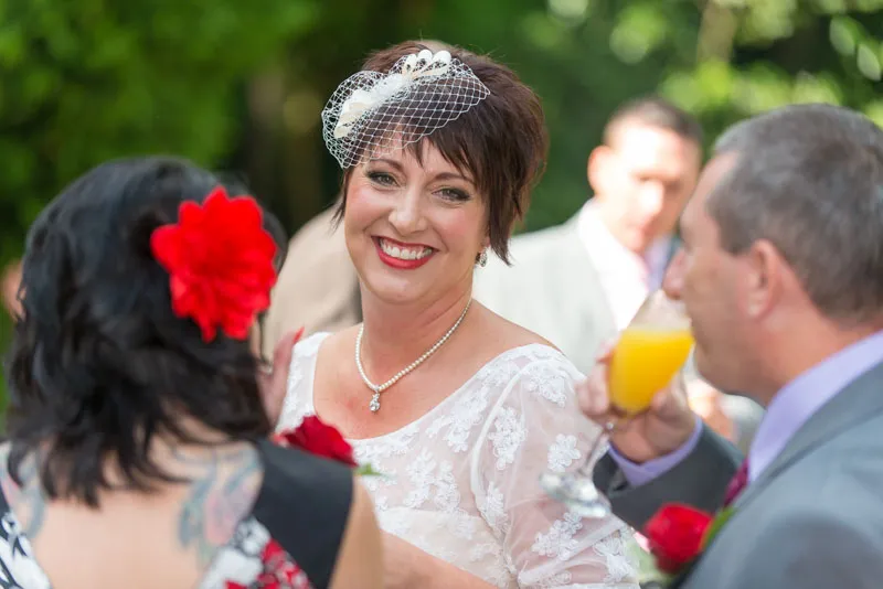 Bride smiling Glen Yr Afon, Usk