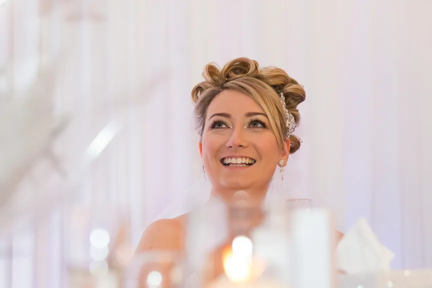 Glen Yr Afon wedding bride during speeches