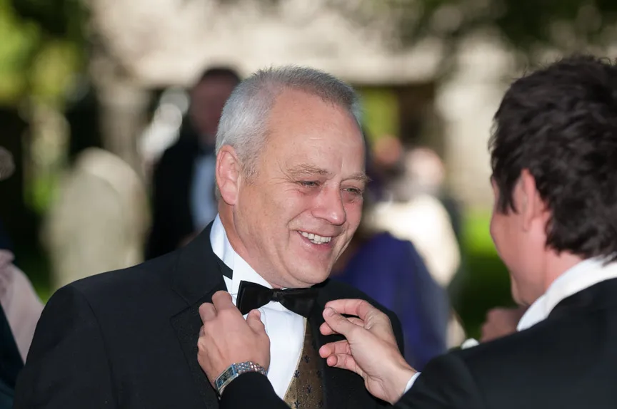 Llangoed hall wedding black tie