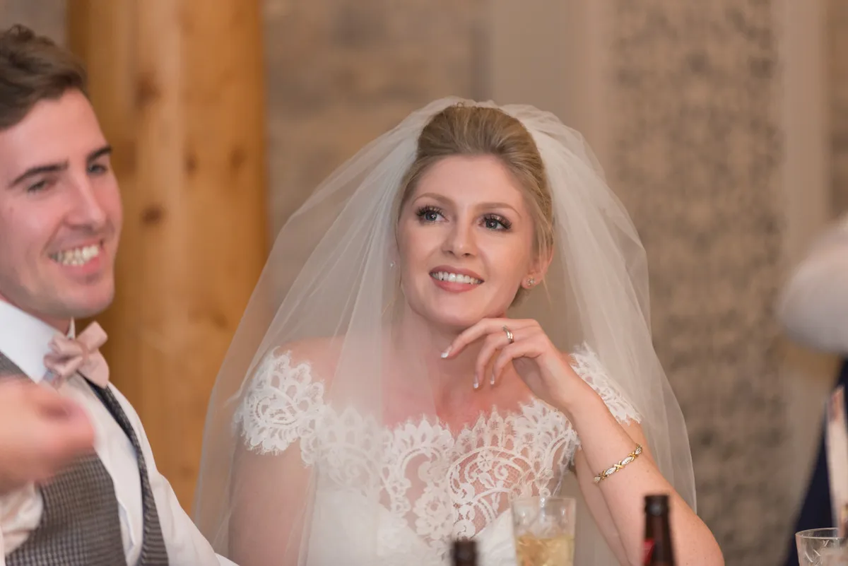 St Tewdrics House wedding bride during speeches