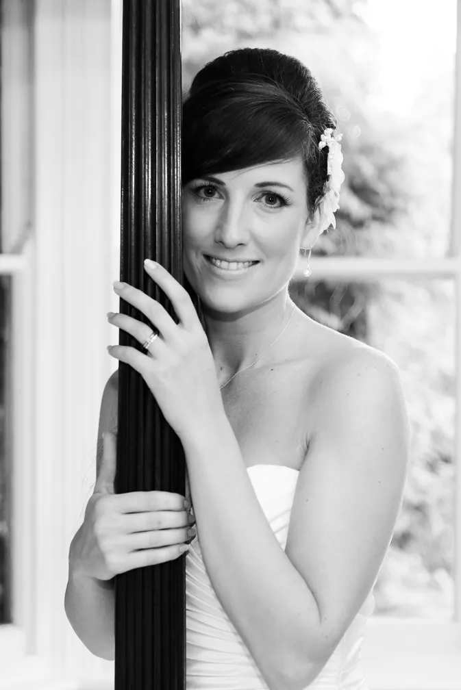 Glen Yr Afon wedding bride in garden