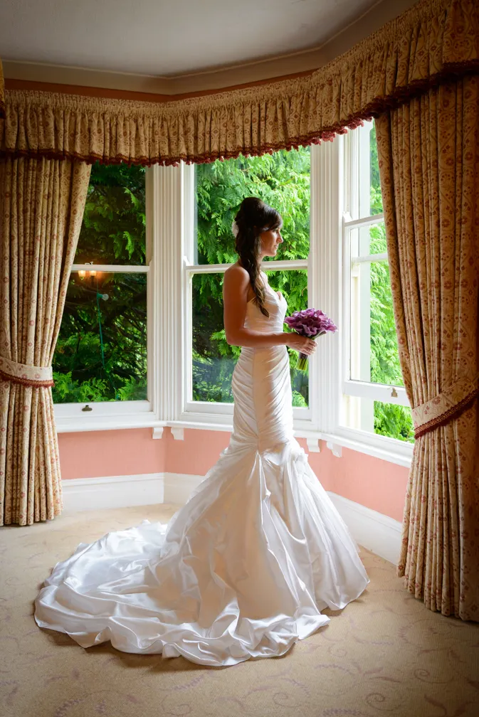 Glen Yr Afon wedding bride in garden