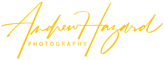 Andrew Hazard Photography logo in stylized yellow script text.