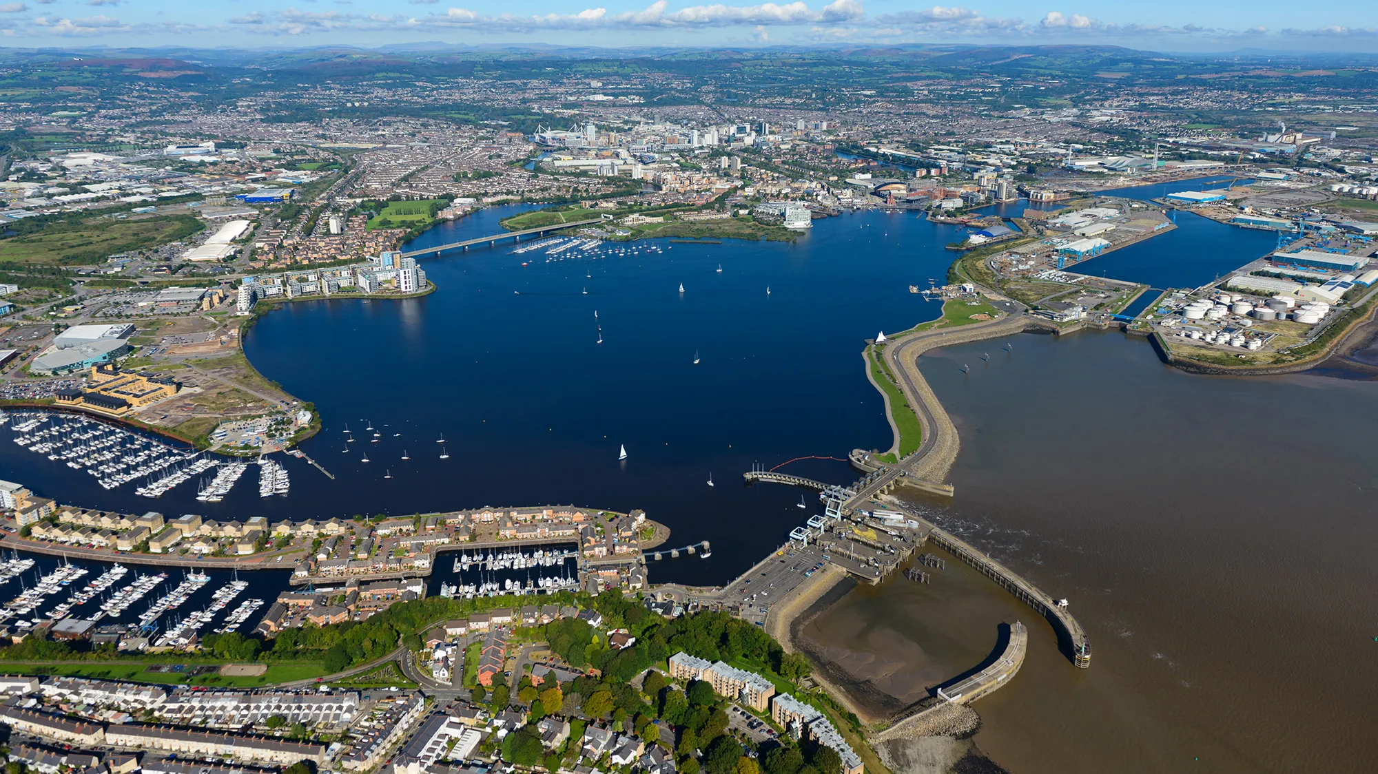 Cardiff Bay barrage aerial