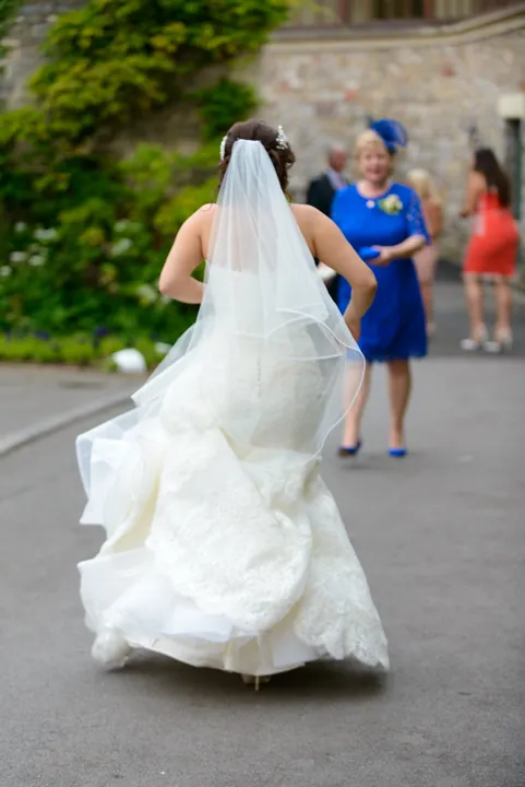 Glen Yr Afon wedding bride laughing
