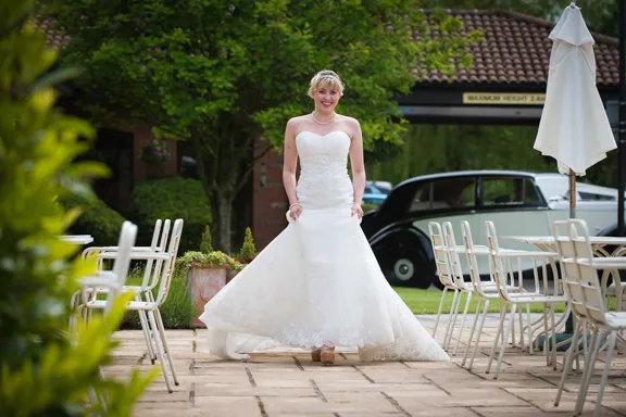 groom laughing Greenmeadow Golf Club, Cwmbran