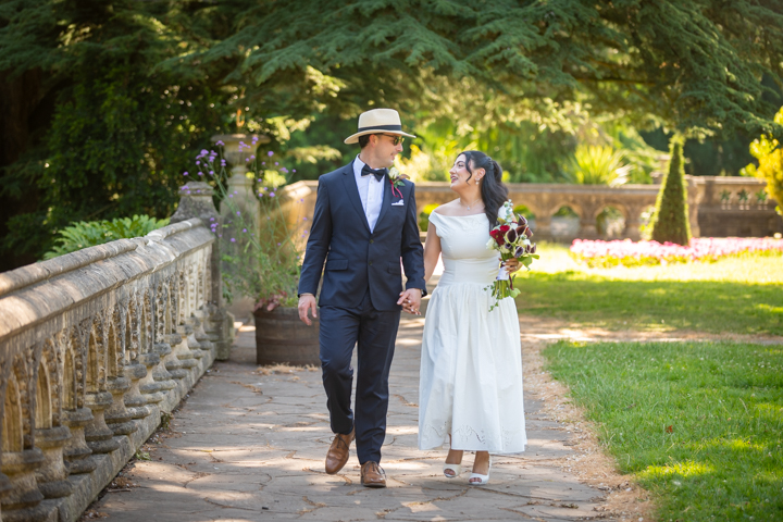 Glen Yr Afon wedding bride in garden