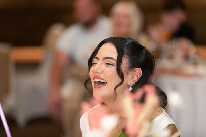 Glen Yr Afon wedding bride during speeches