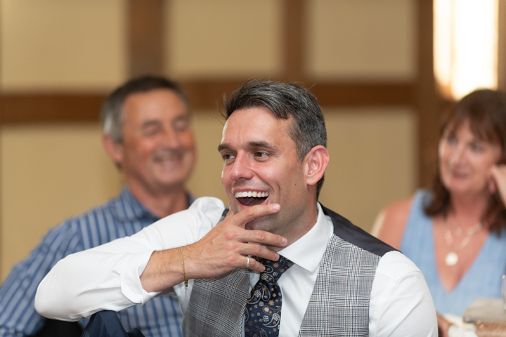 Glen Yr Afon wedding bride laughing