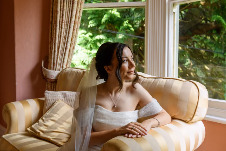 Glen Yr Afon wedding bride laughing