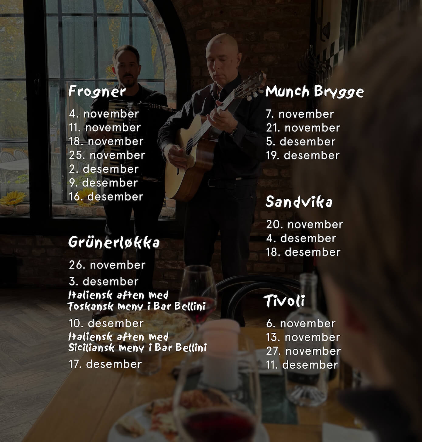 Villa paradiso italiensk pizza oslo restaurant livemusikk