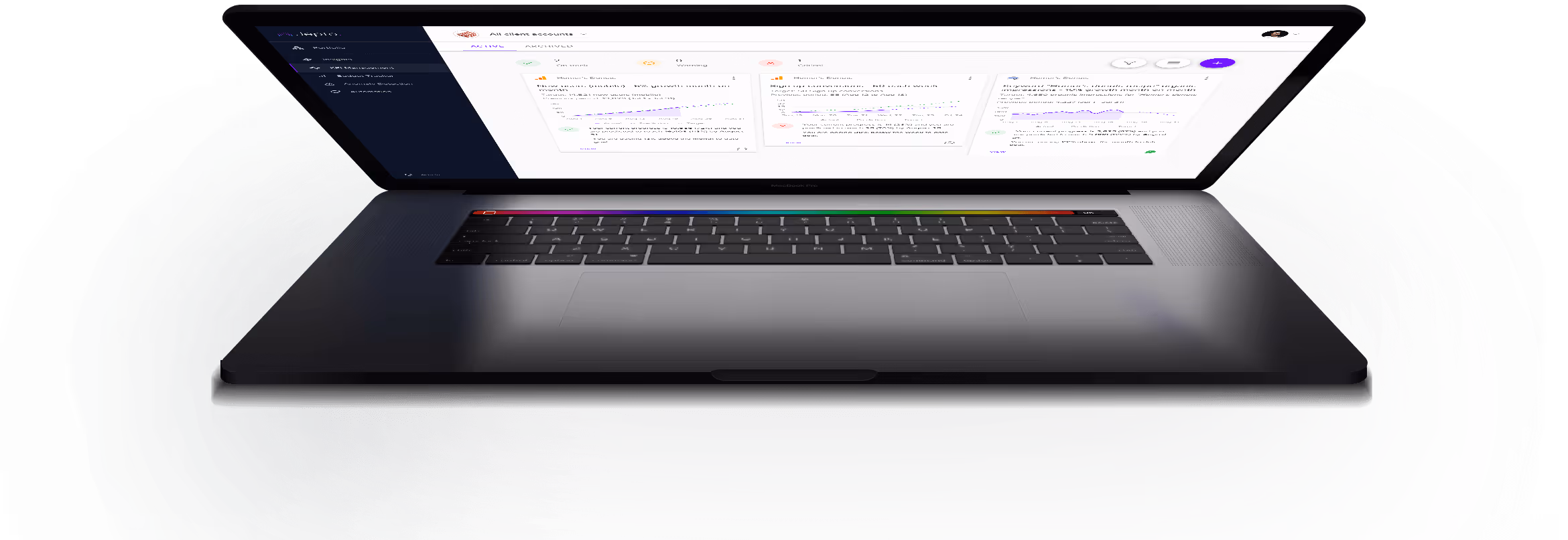 laptop with jepto dashboard on screen