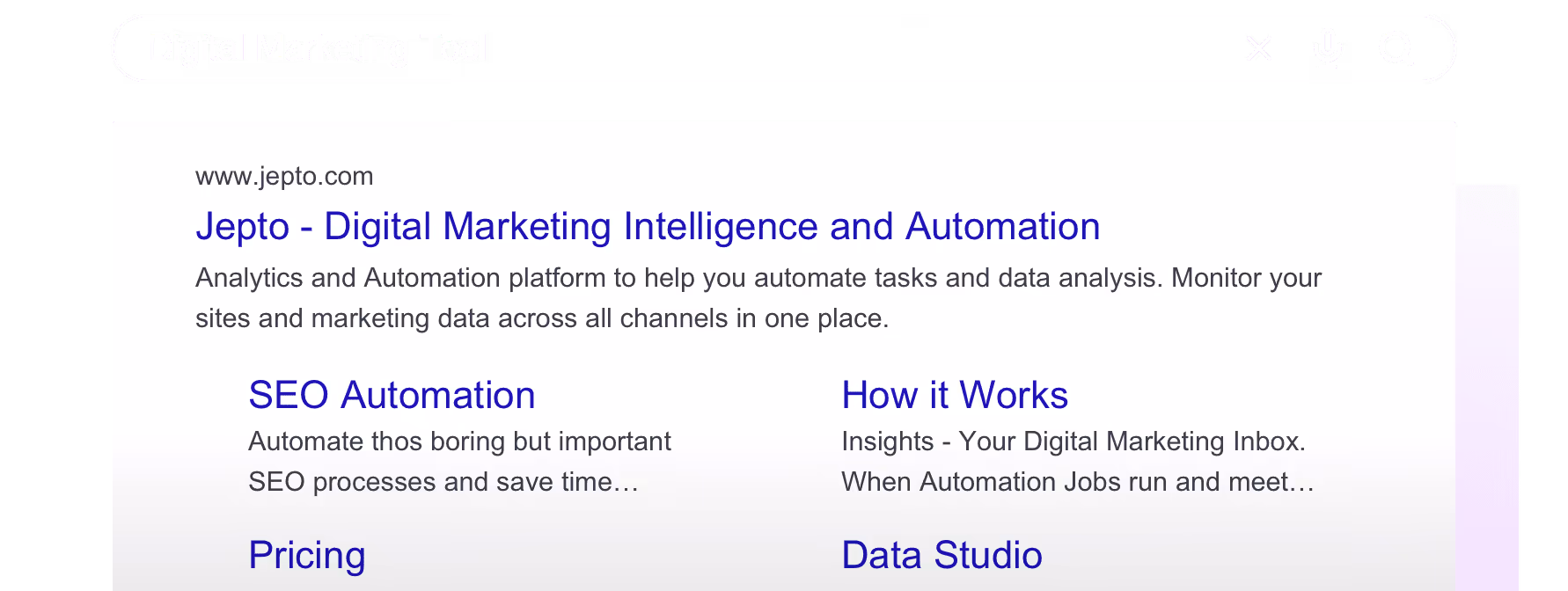 Digital Marketing Tool SERP
