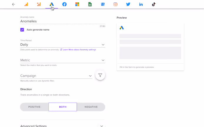 Select a Metric to Monitor
