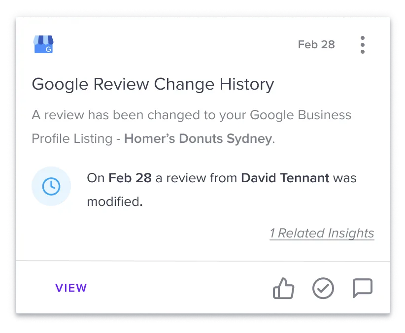 Google Review Change History