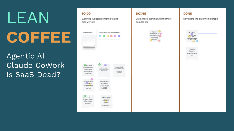 Lean Coffee - Agentic AI, Claude and the Death of SaaS