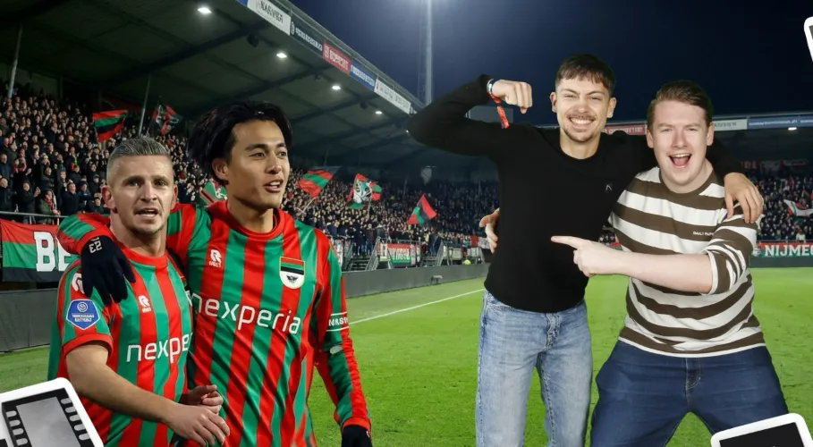 Green screen fotografie bij voetbalwedstrijd N.E.C. - Feijenoord